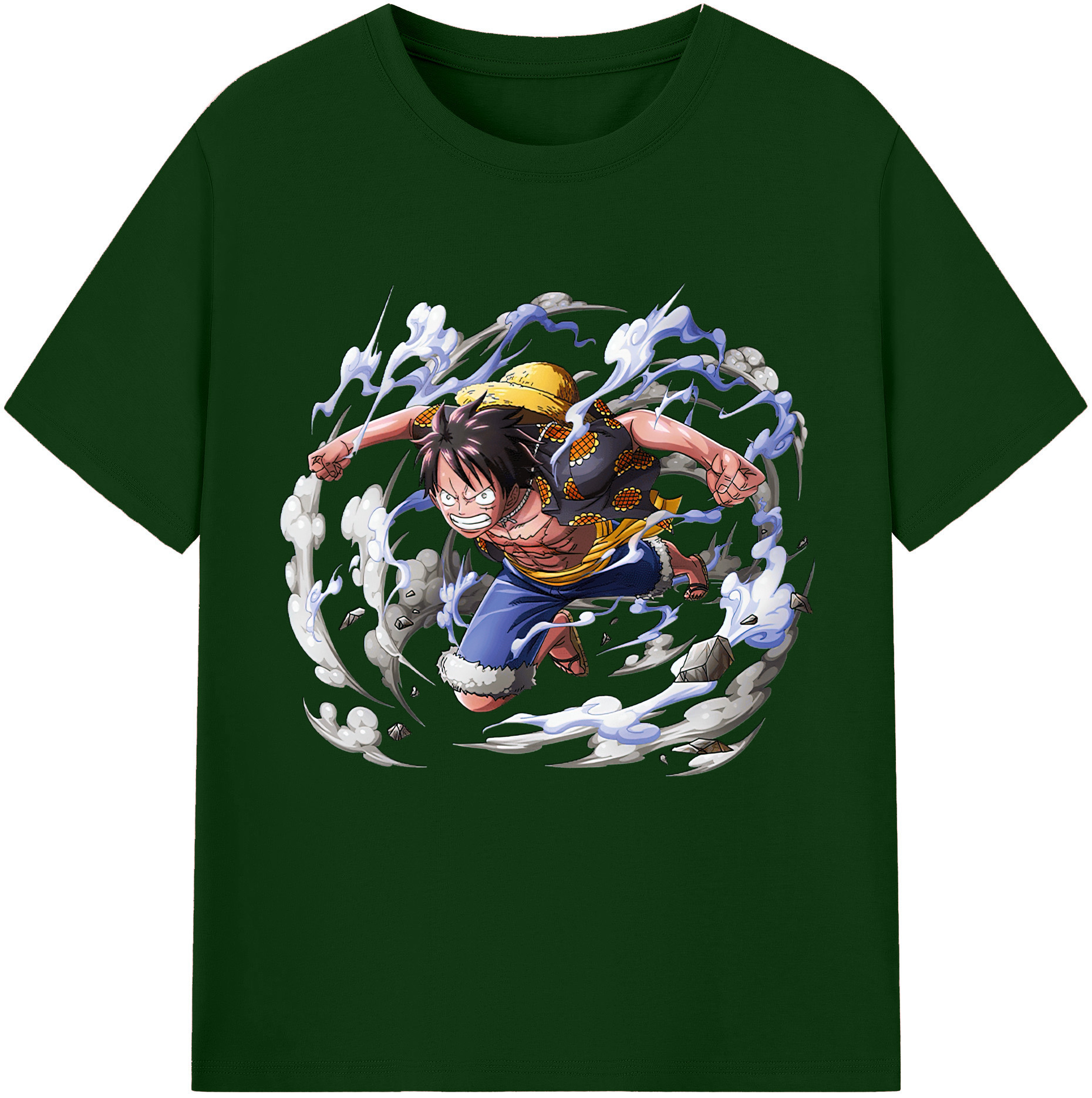 ワンピース モンキー・D・ルフィ ONE PIECE Monkey D. Luffy 綿100％半袖Tシャツ（フロントプリント）